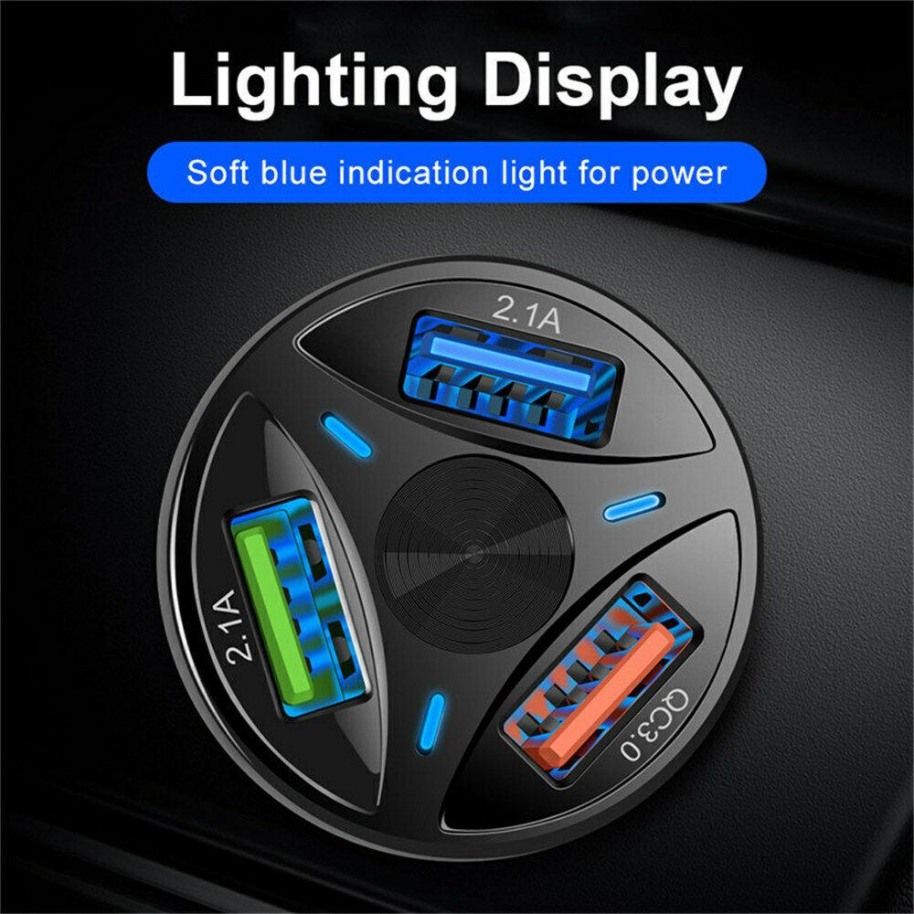 2 Pack PBG 3 Port USB Fast LED Car Charger For Devices
